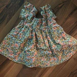 Floral square neck dress